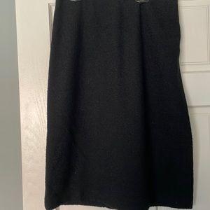 Linda Allard Ellen Tracey black wool Aline knee length skirt
